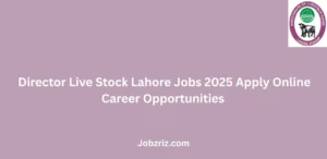 Director Live Stock Lahore Jobs 2025 Apply Online Career Opportunities