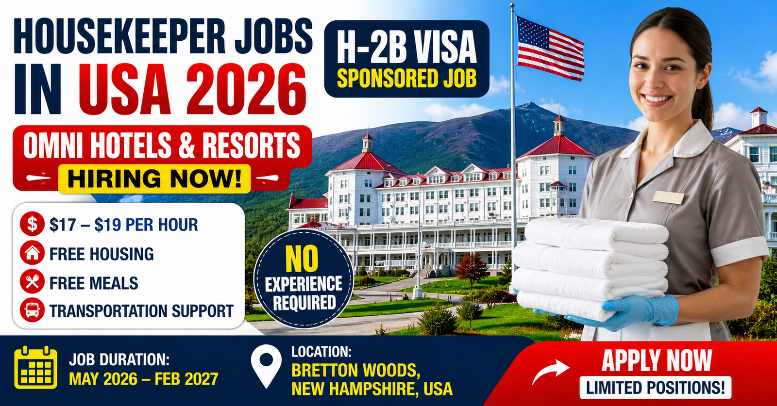 Housekeeper Jobs in USA 2026