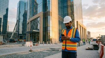 Expat worker checking status during the Saudi work permit grace period