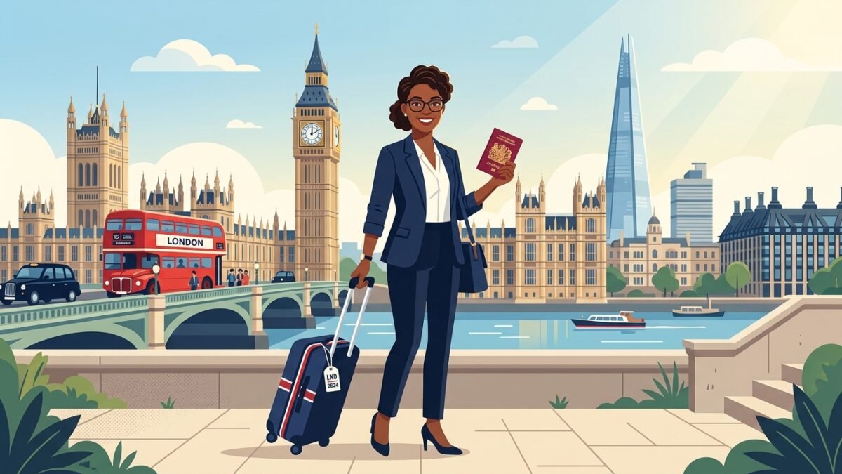 UK Skilled Worker visa 2026 — professional moving to the UK on a sponsored work visa