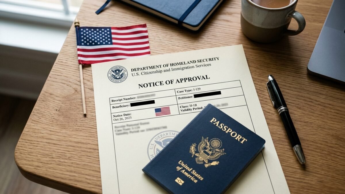 H-1B visa 2026 new rules — passport and approval documents on a desk
