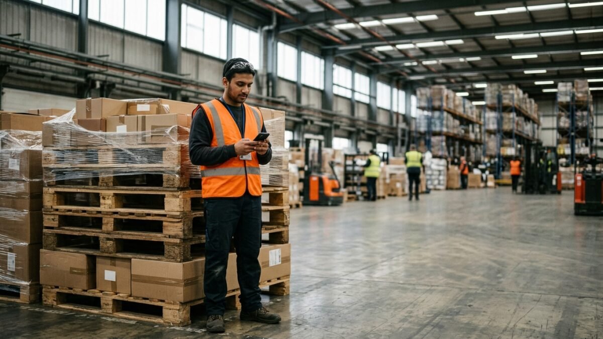 Romania work visa 2026 applicant working in a logistics warehouse