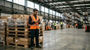 Romania work visa 2026 applicant working in a logistics warehouse