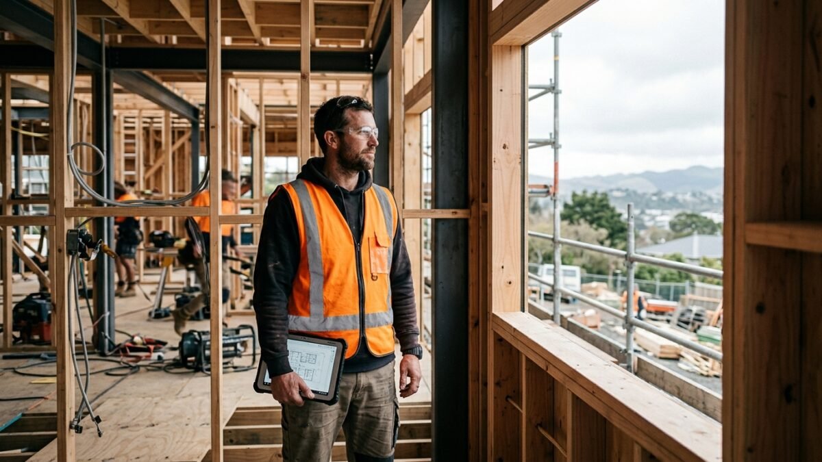 Tradesperson on a New Zealand construction site ahead of the Skilled Migrant Category changes 2026