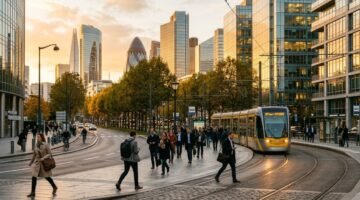 European business district at sunset illustrating living cost vs salary in Luxembourg