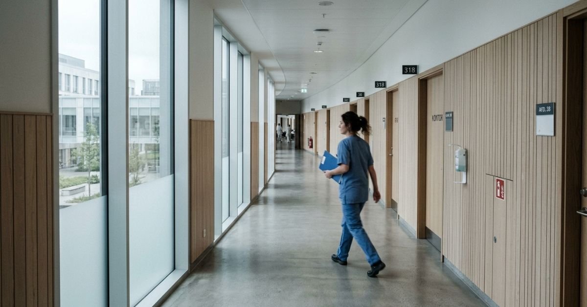 Hospital corridor in Sweden illustrating healthcare jobs in Sweden with visa sponsorship 2026
