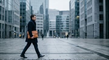 Applicant crossing a city business district, illustrating visa sponsorship jobs in poland 2026