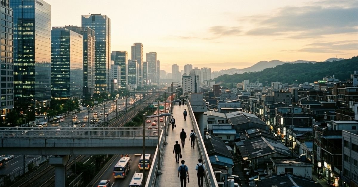 Taiwan work permit jobs for foreign workers 2026 seen from a city walkway at sunrise