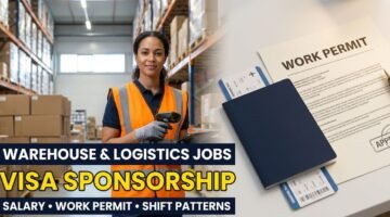 Warehouse and logistics jobs with visa sponsorship — worker, passport and work permit documents