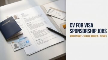 CV, passport and work permit prepared for visa sponsorship jobs applications