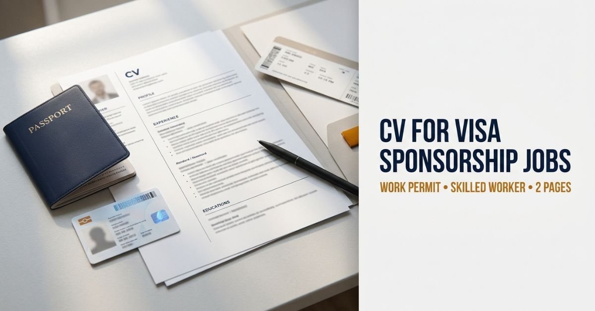 CV, passport and work permit prepared for visa sponsorship jobs applications